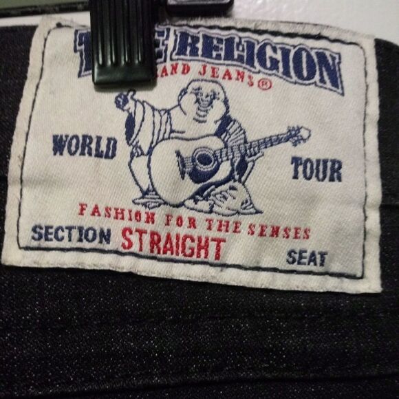 True Religion Men's Ricky Straight Fit Jeans in Black - Picture 6 of 9